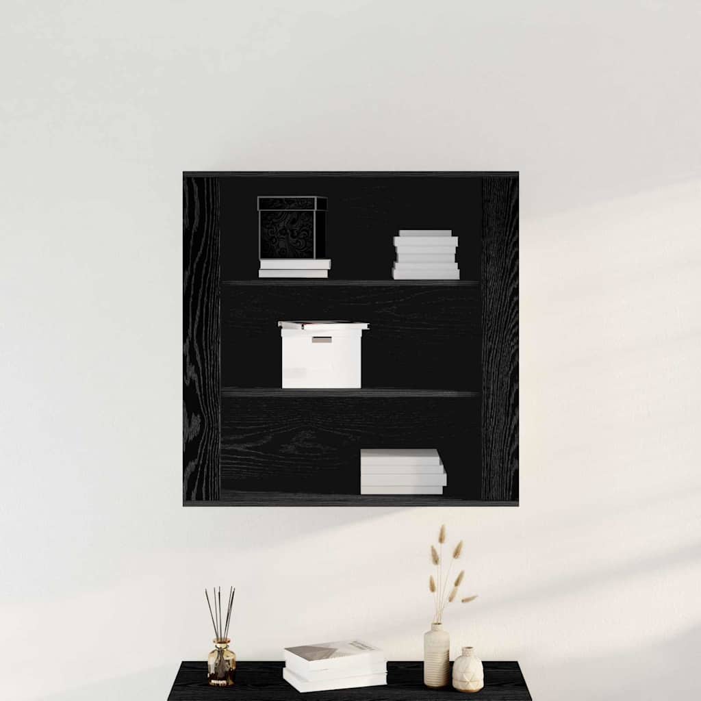 vidaXL Wandschrank Schwarz Eichen-Optik 80 x 33 x 80 cm Holzwerkstoff