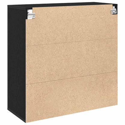 vidaXL Wandschrank Schwarz Eichen-Optik 80 x 33 x 80 cm Holzwerkstoff