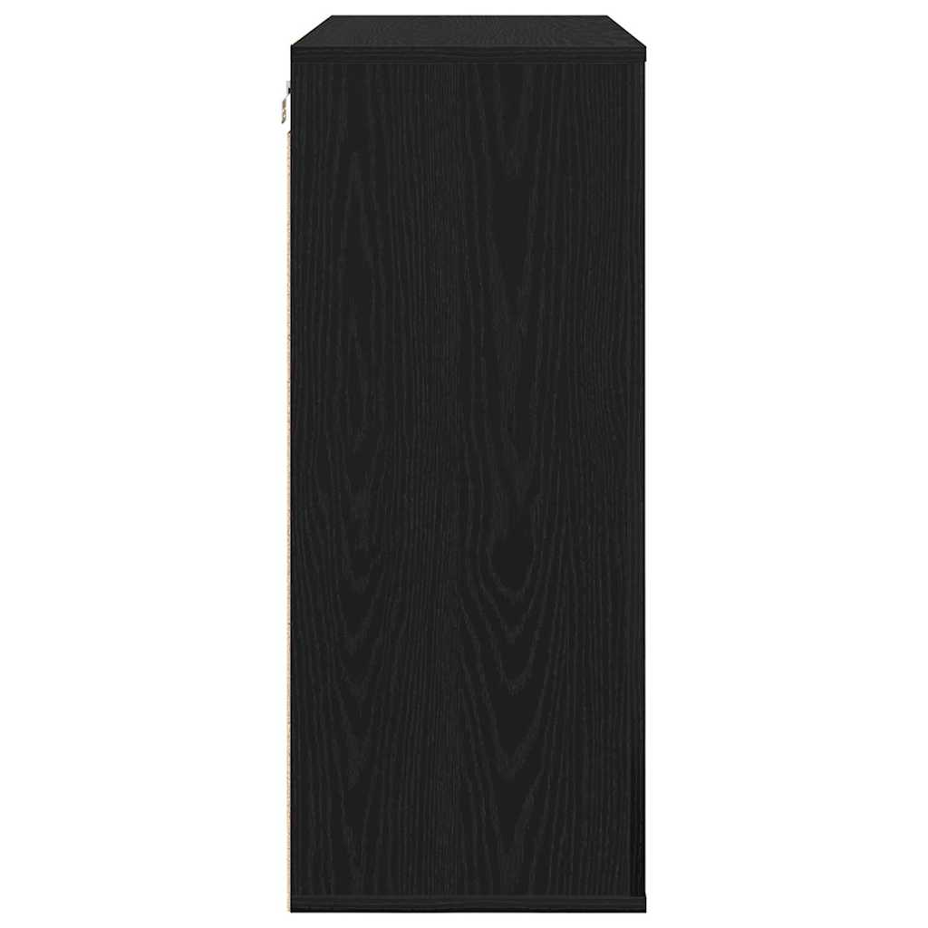 vidaXL Wandschrank Schwarz Eichen-Optik 80 x 33 x 80 cm Holzwerkstoff