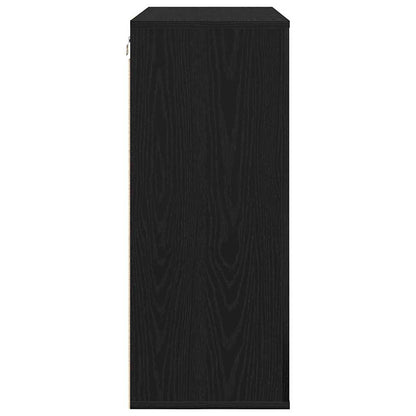 vidaXL Wandschrank Schwarz Eichen-Optik 80 x 33 x 80 cm Holzwerkstoff