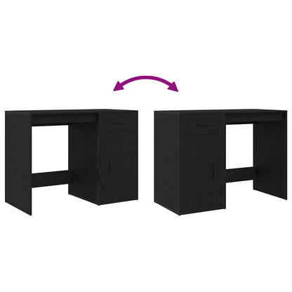 Schreibtisch mit Speicher Schwarz Eichen-Optik 100 x 49 x 74 cm