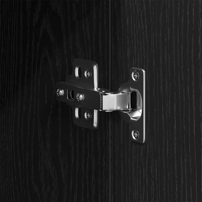 Badezimmerschrank mit Tür Schwarz Eichen-Optik 30 x 30 x 190 cm