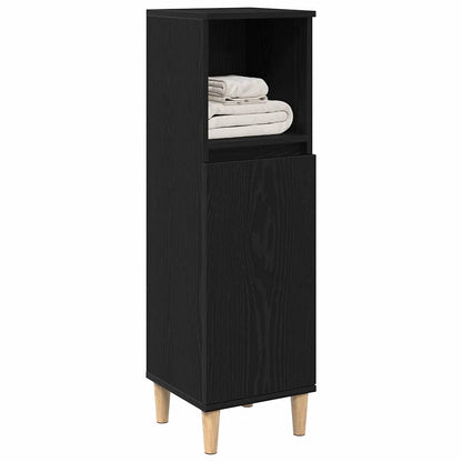 vidaXL Badezimmerschrank mit Tür Schwarz Eichen-Optik 30 x 30 x 100 cm