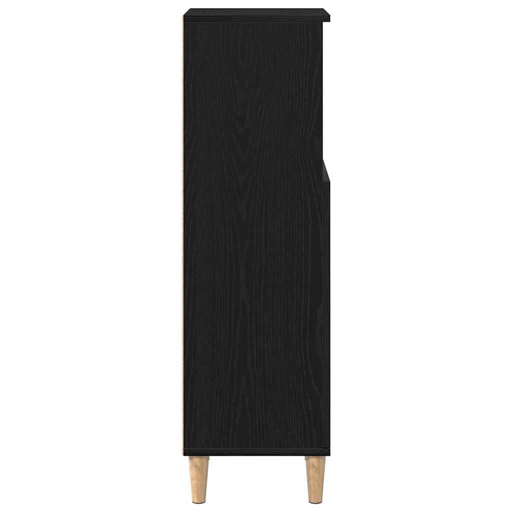 vidaXL Badezimmerschrank mit Tür Schwarz Eichen-Optik 30 x 30 x 100 cm