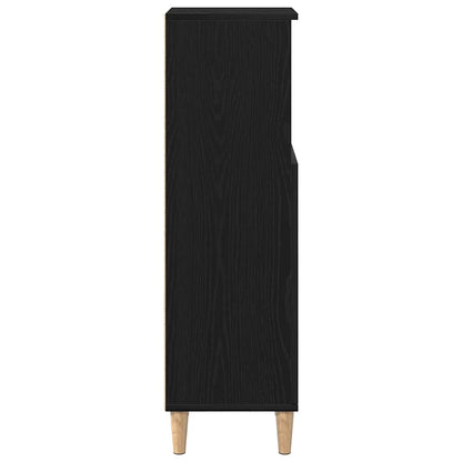 vidaXL Badezimmerschrank mit Tür Schwarz Eichen-Optik 30 x 30 x 100 cm