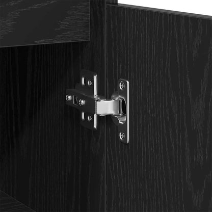 vidaXL Badezimmerschrank mit Tür Schwarz Eichen-Optik 30 x 30 x 100 cm