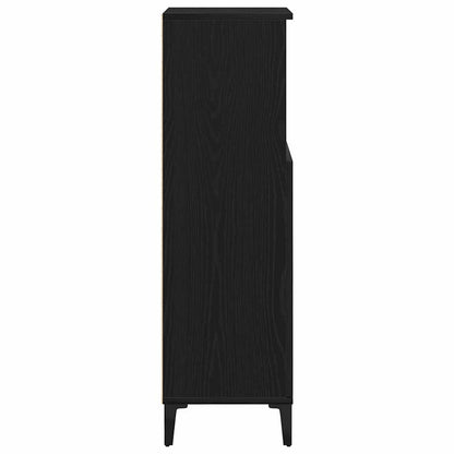 vidaXL Badezimmerschrank mit Tür Schwarz Eichen-Optik 30 x 30 x 100 cm