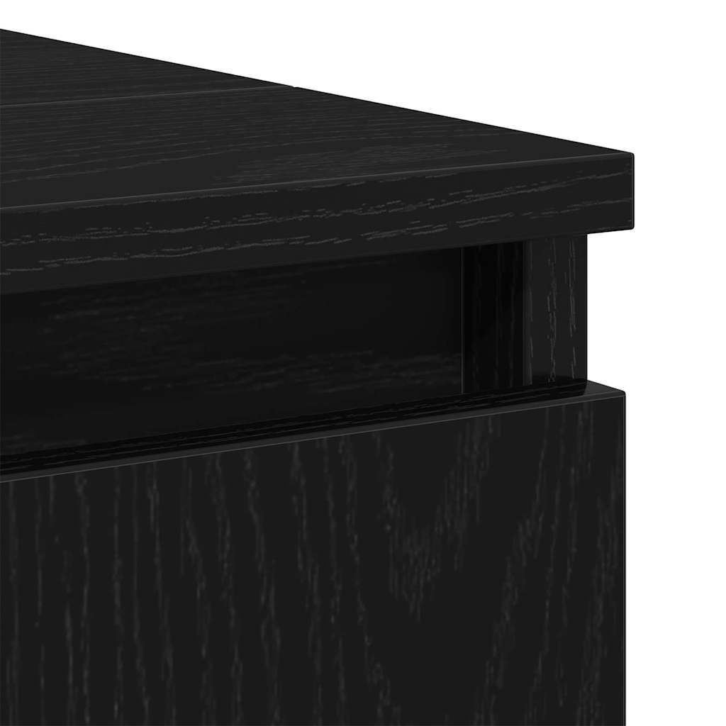 vidaXL Waschbeckenschrank mit Tür Schwarz Eichen-Optik 58 x 33 x 60 cm