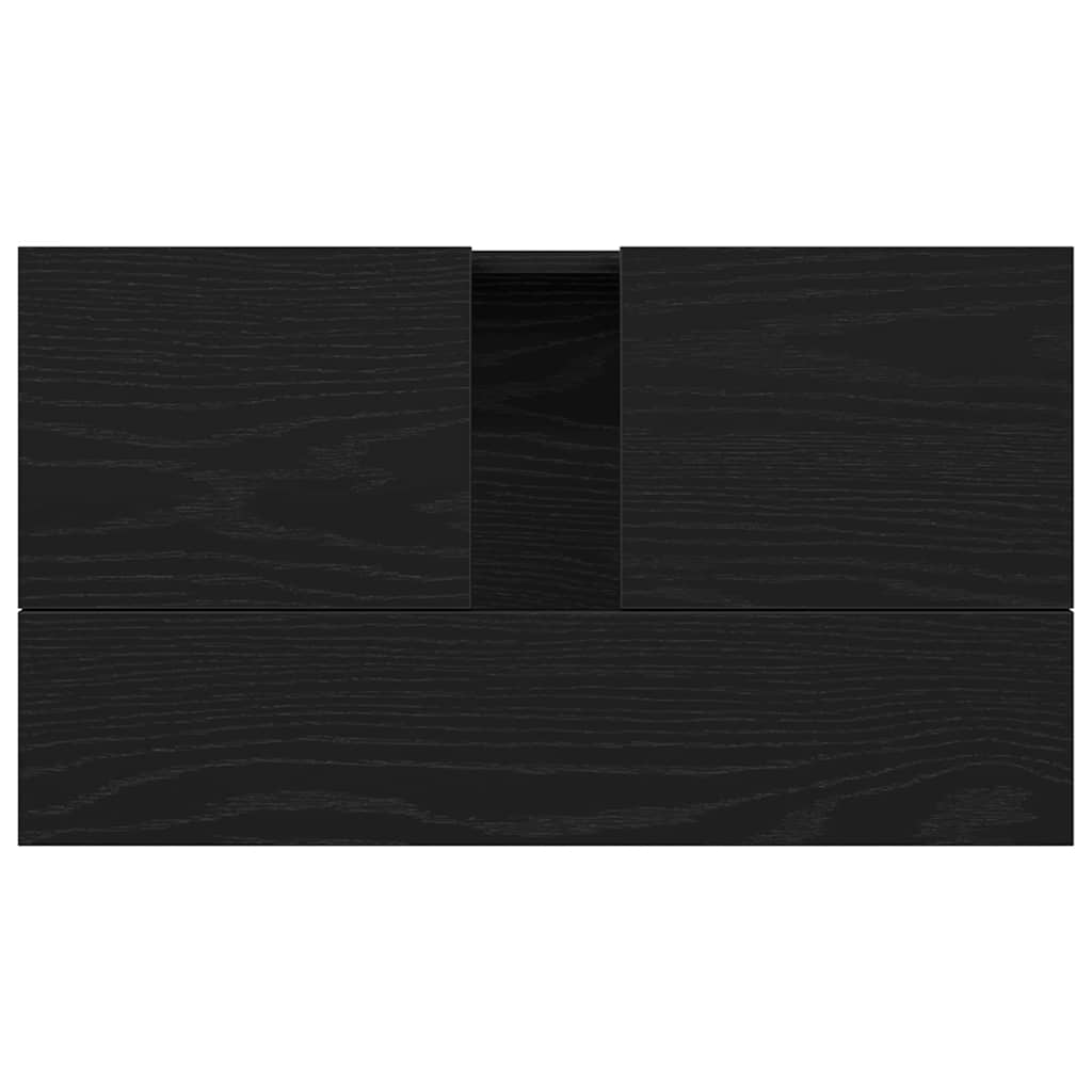 vidaXL Waschbeckenschrank mit Tür Schwarz Eichen-Optik 58 x 33 x 60 cm