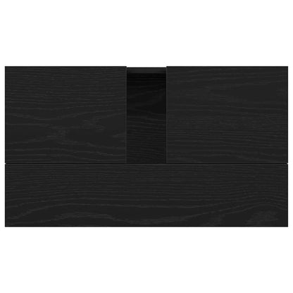vidaXL Waschbeckenschrank mit Tür Schwarz Eichen-Optik 58 x 33 x 60 cm