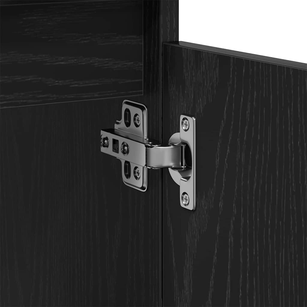 vidaXL Waschbeckenschrank mit Tür Schwarz Eichen-Optik 58 x 33 x 60 cm