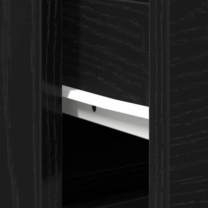 vidaXL Badezimmerschrank mit Tür Schwarz Eichen-Optik 65 x 33 x 60 cm