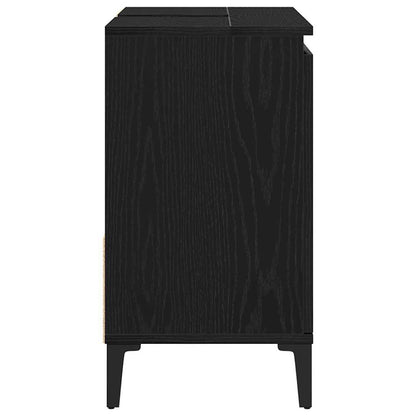 vidaXL Badezimmerschrank mit Tür Schwarz Eichen-Optik 65 x 33 x 60 cm