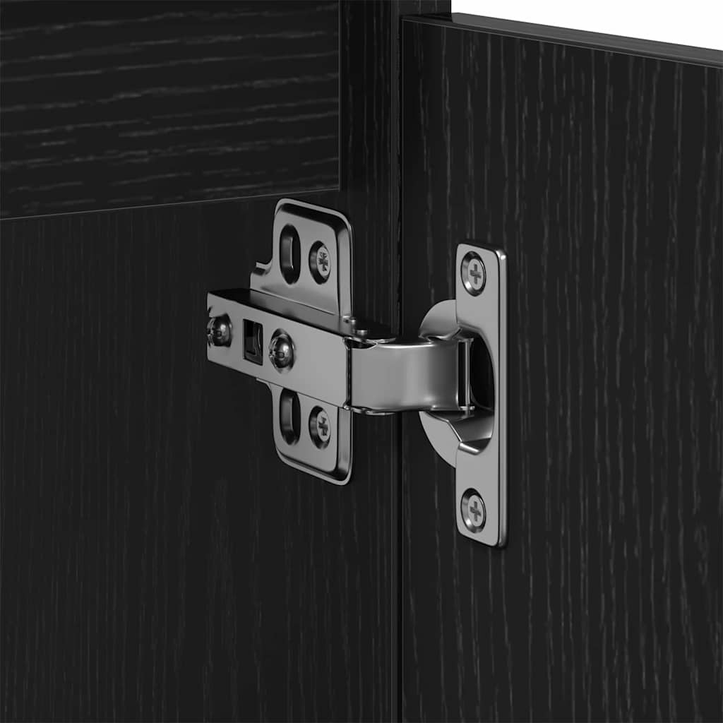 vidaXL Waschbeckenschrank mit Tür Schwarz Eichen-Optik 80 x 33 x 60 cm
