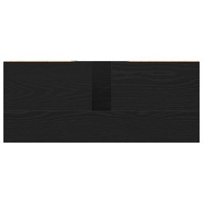 vidaXL Waschbeckenschrank mit Tür Schwarz Eichen-Optik 80 x 33 x 60 cm