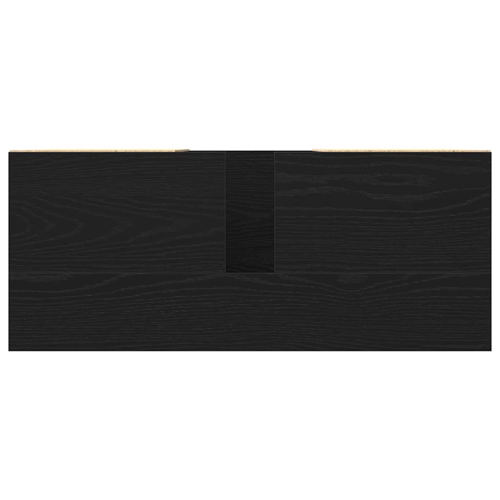 vidaXL Waschbeckenschrank mit Tür Schwarz Eichen-Optik 80 x 33 x 60 cm