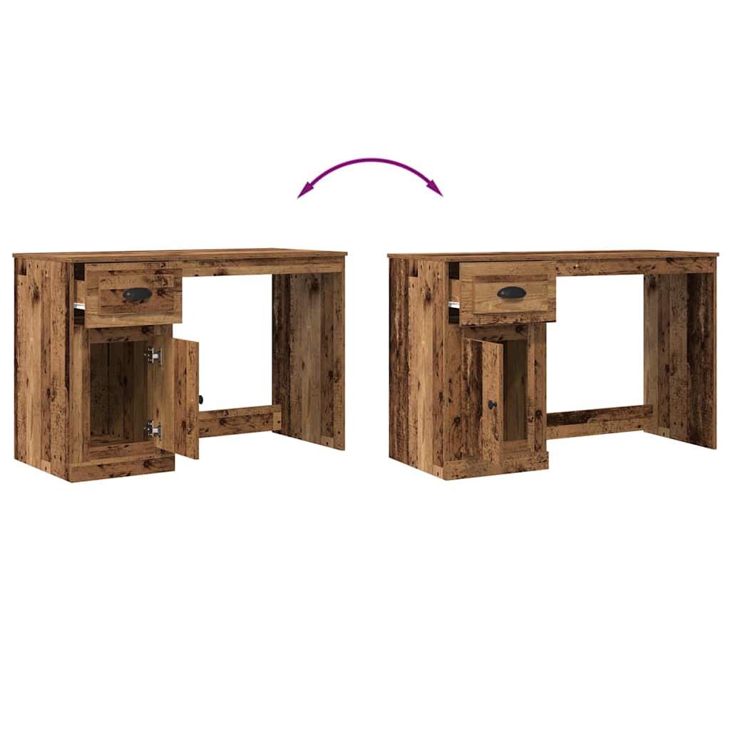 vidaXL Schreibtisch mit Tür Altholz 50 x 115 x 75 cm Holzwerkstoff