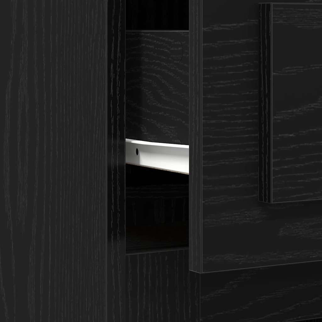 vidaXL Bureau avec rangement Noir aspect chêne 50 x 115 x 75 cm