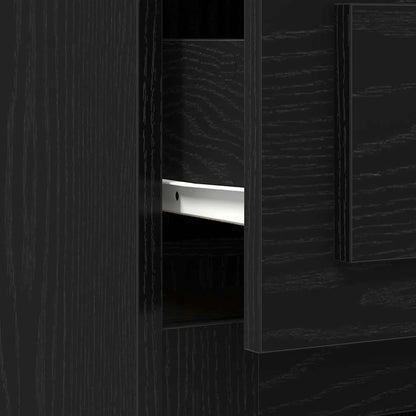 vidaXL Bureau avec rangement Noir aspect chêne 50 x 115 x 75 cm
