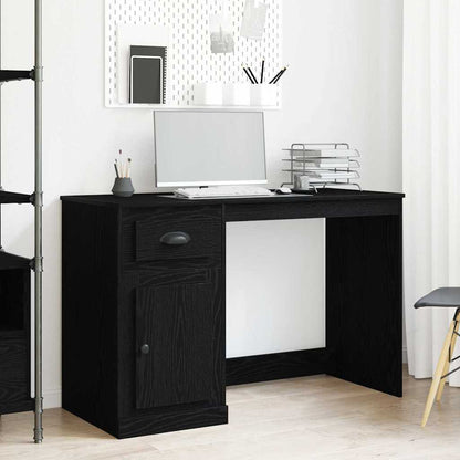 vidaXL Bureau avec rangement Noir aspect chêne 50 x 115 x 75 cm
