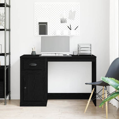 vidaXL Bureau avec rangement Noir aspect chêne 50 x 115 x 75 cm