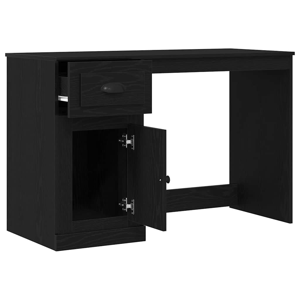 vidaXL Bureau avec rangement Noir aspect chêne 50 x 115 x 75 cm
