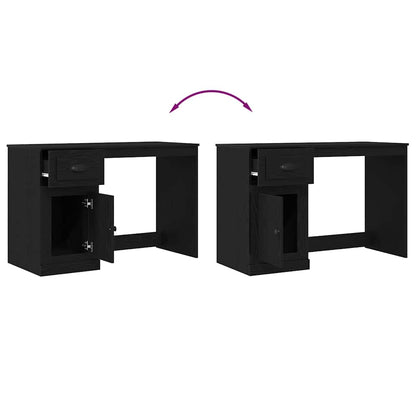 vidaXL Bureau avec rangement Noir aspect chêne 50 x 115 x 75 cm