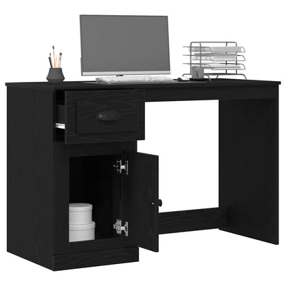 vidaXL Bureau avec rangement Noir aspect chêne 50 x 115 x 75 cm