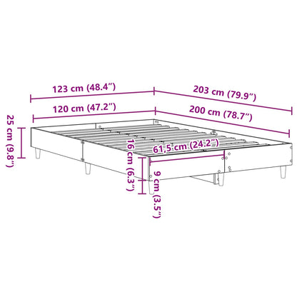 Bettrahmen Schwarz Eichen-Optik 193 x 143 x 25 cm Holzwerkstoff