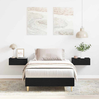 Bettrahmen Schwarz Eichen-Optik 203 x 93 x 25 cm Holzwerkstoff