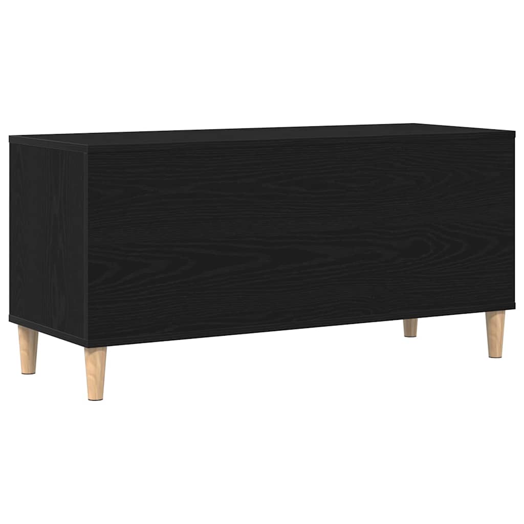 vidaXL Schallplattenschrank Schwarz Eichen-Optik 100 x 38 x 48 cm