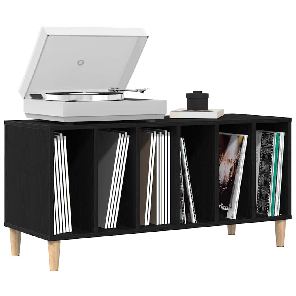 vidaXL Schallplattenschrank Schwarz Eichen-Optik 100 x 38 x 48 cm