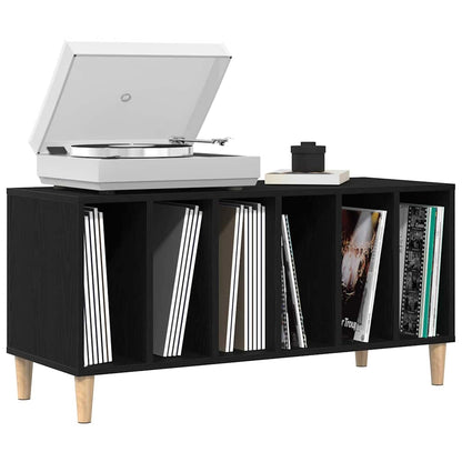 vidaXL Schallplattenschrank Schwarz Eichen-Optik 100 x 38 x 48 cm