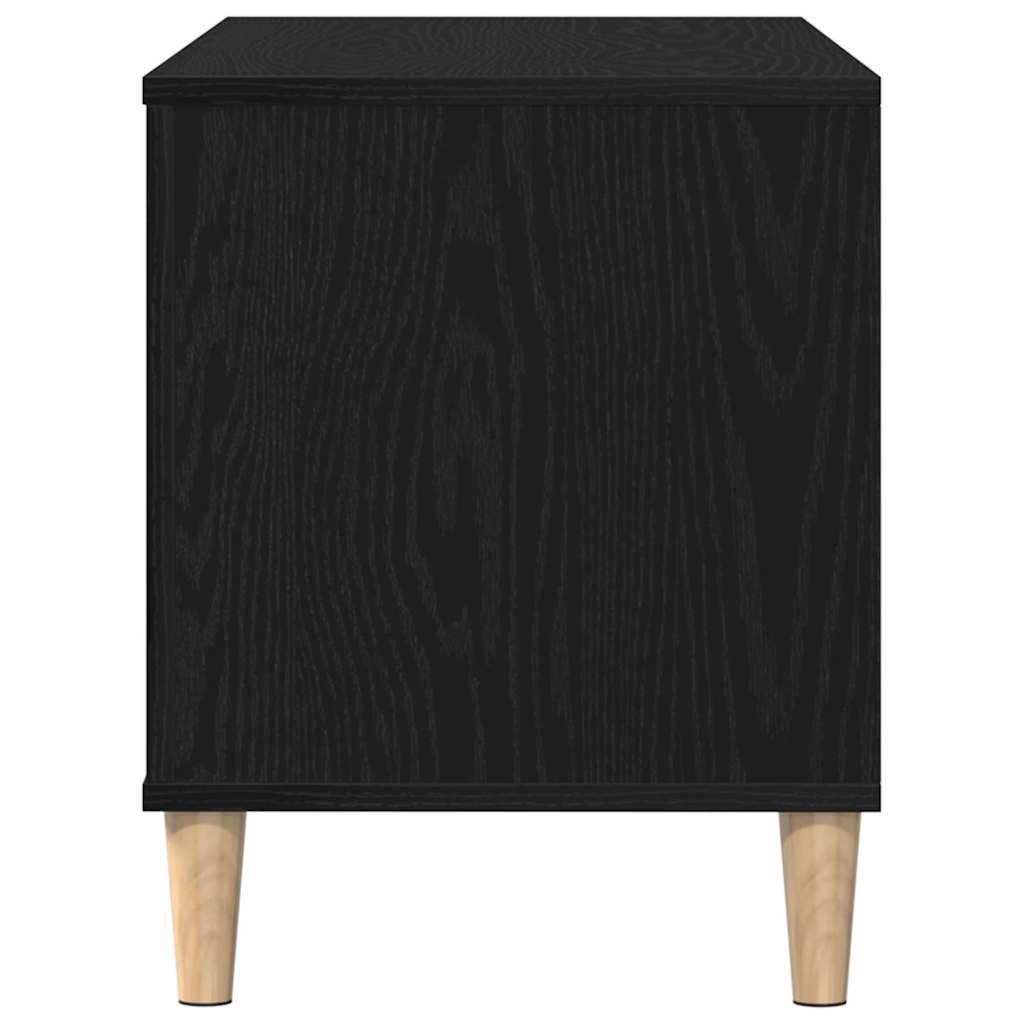 vidaXL Schallplattenschrank Schwarz Eichen-Optik 100 x 38 x 48 cm