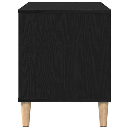 vidaXL Schallplattenschrank Schwarz Eichen-Optik 100 x 38 x 48 cm