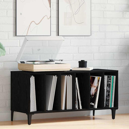 vidaXL Schallplattenschrank Schwarz Eichen-Optik 100 x 38 x 48 cm