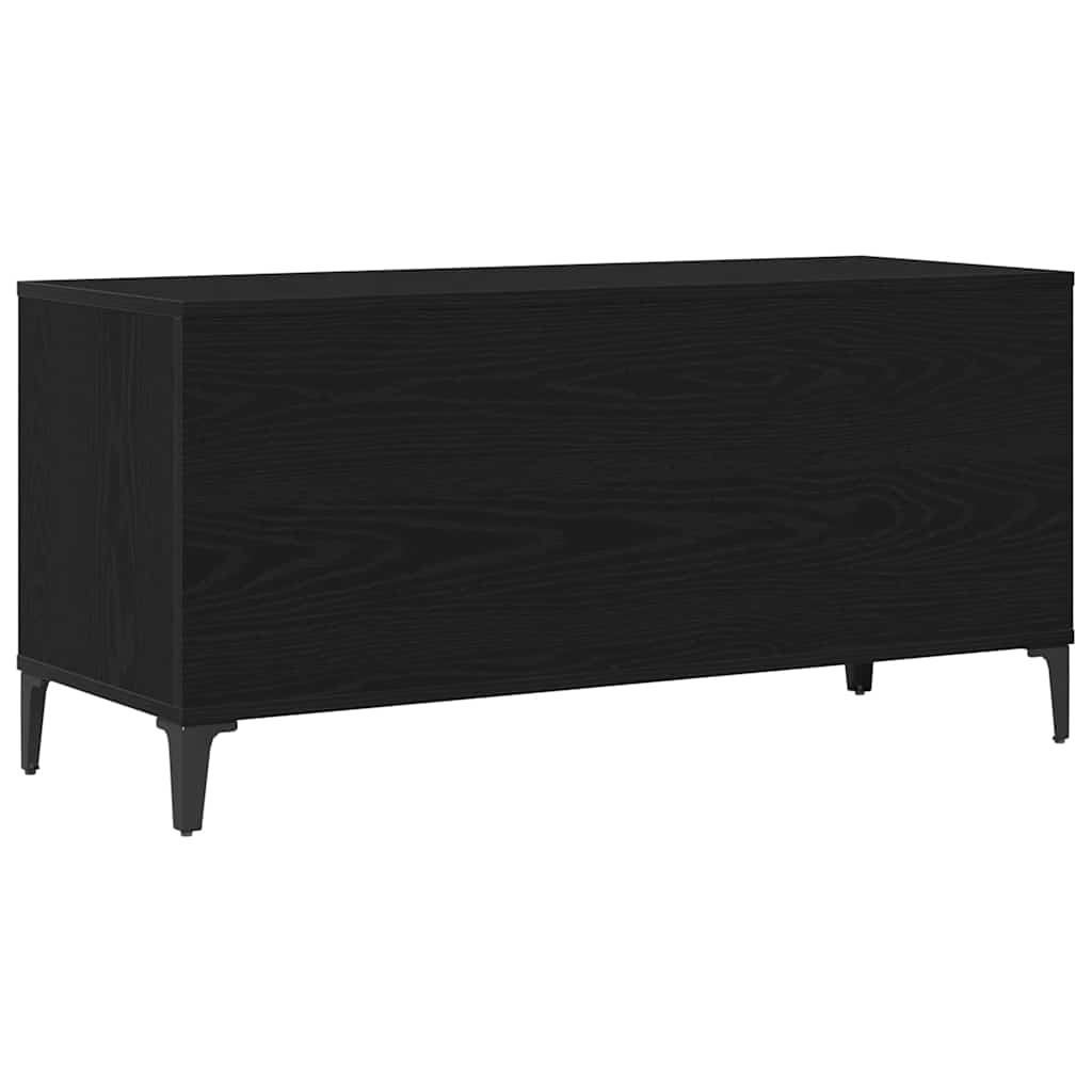 vidaXL Schallplattenschrank Schwarz Eichen-Optik 100 x 38 x 48 cm