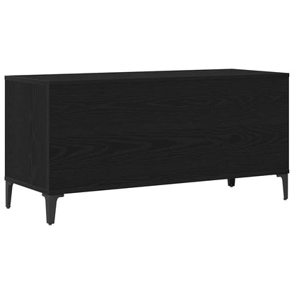 vidaXL Schallplattenschrank Schwarz Eichen-Optik 100 x 38 x 48 cm