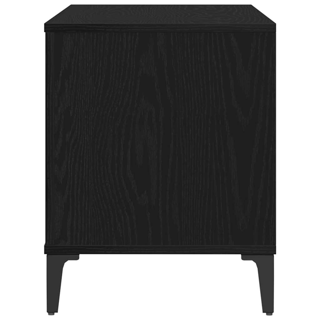 vidaXL Schallplattenschrank Schwarz Eichen-Optik 100 x 38 x 48 cm