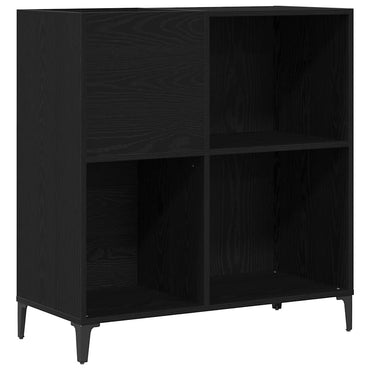 vidaXL Schallplattenschrank Schwarz Eichen-Optik 84,5 x 38 x 89 cm