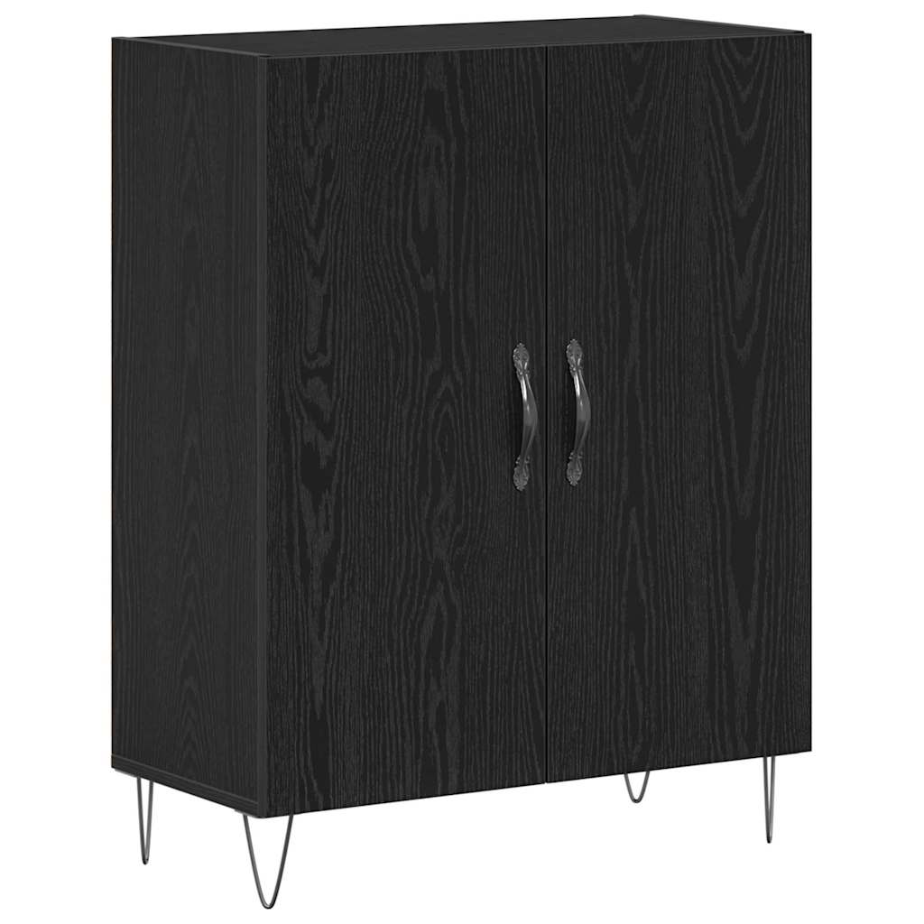 Sideboard Schwarz Eichen-Optik 69,5 x 34 x 90 cm Holzwerkstoff