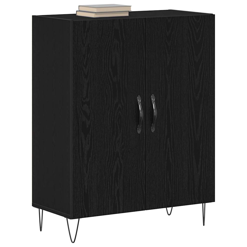 Sideboard Schwarz Eichen-Optik 69,5 x 34 x 90 cm Holzwerkstoff