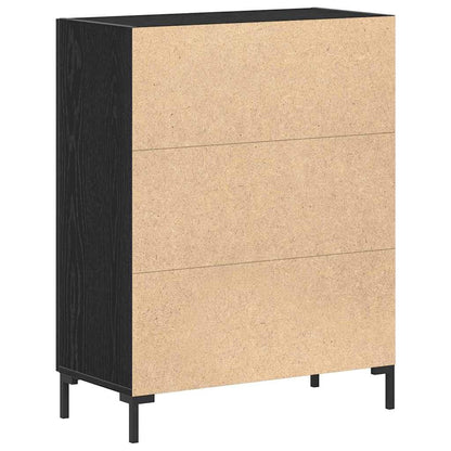 Sideboard Schwarz Eichen-Optik 69,5 x 34 x 90 cm Holzwerkstoff