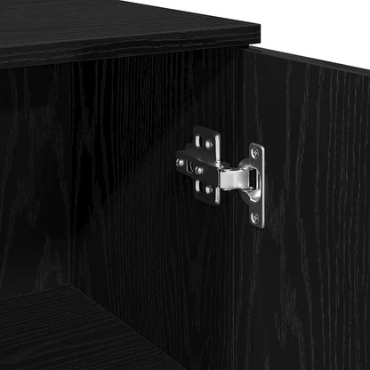vidaXL Badezimmerschrank mit Tür Schwarz Eichen-Optik 30 x 30 x 190 cm