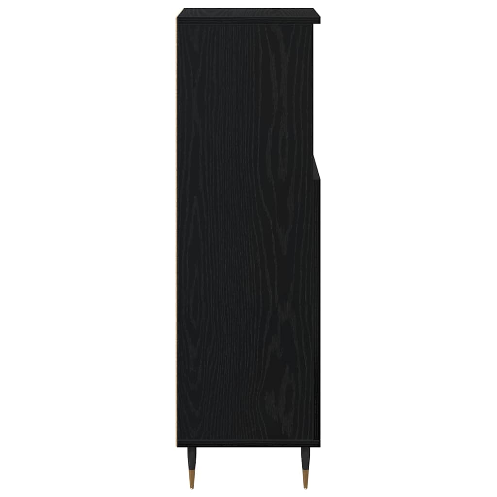 vidaXL Badezimmerschrank mit Tür Schwarz Eichen-Optik 30 x 30 x 100 cm