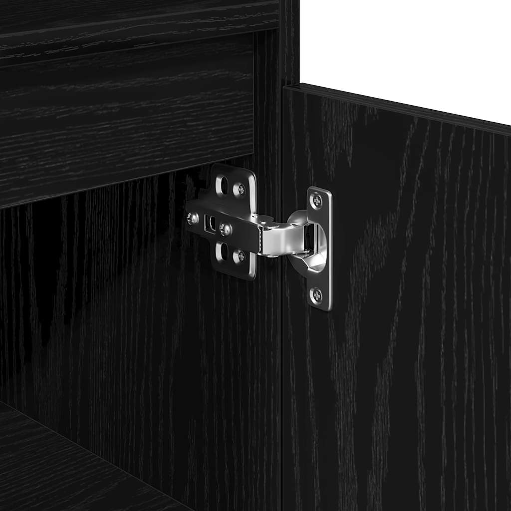 vidaXL Badezimmerschrank mit Tür Schwarz Eichen-Optik 30 x 30 x 100 cm