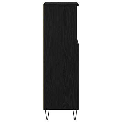 vidaXL Badezimmerschrank mit Tür Schwarz Eichen-Optik 30 x 30 x 100 cm