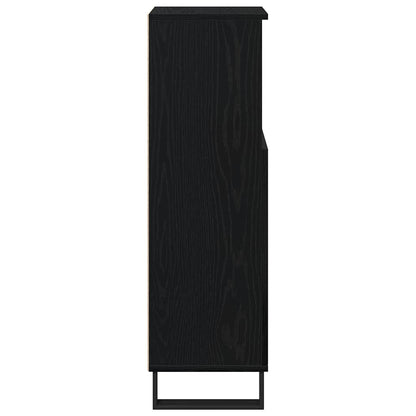 vidaXL Badezimmerschrank mit Tür Schwarz Eichen-Optik 30 x 30 x 100 cm
