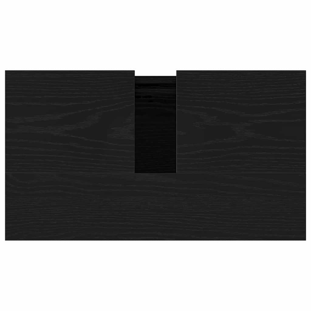 vidaXL Waschbeckenschrank mit Tür Schwarz Eichen-Optik 58 x 33 x 60 cm