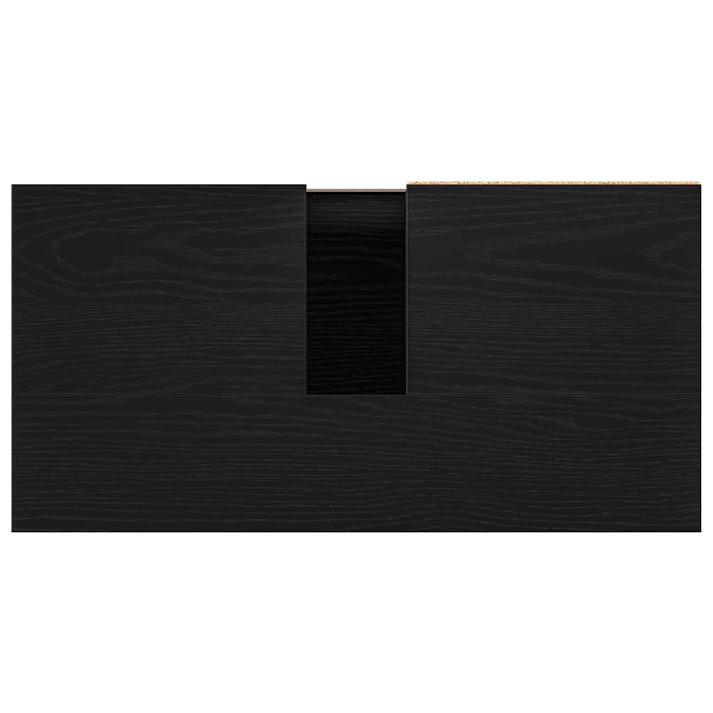 vidaXL Waschbeckenschrank mit Tür Schwarz Eichen-Optik 65 x 33 x 60 cm
